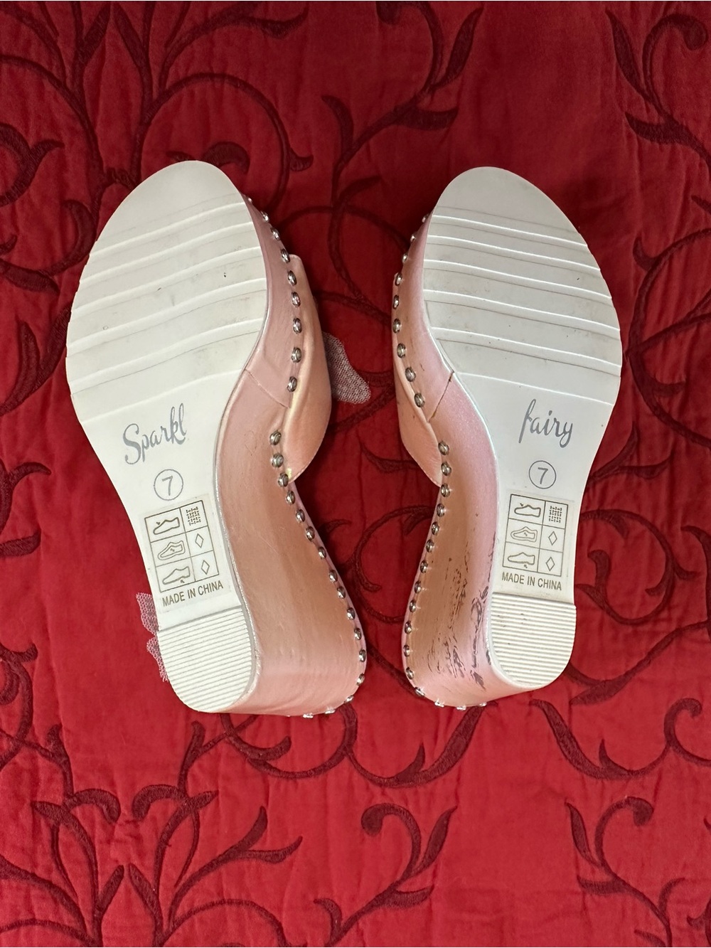 Sparkl Fairy Couture Women’s Pink Butterfly Wedge Heels - Picture 5 of 5